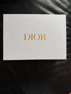 Dior White Textured Box with Gold Logo